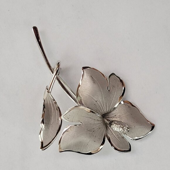 Vintage Bond Boyd Sterling Flower Brooch Pin - Picture 7 of 10